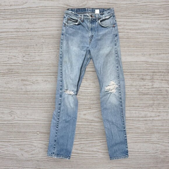 LEVIS 505 Vintage 1996 Orange Tab Light Wash Distressed Denim Jeans Mens 30 x 34 - Picture 1 of 9
